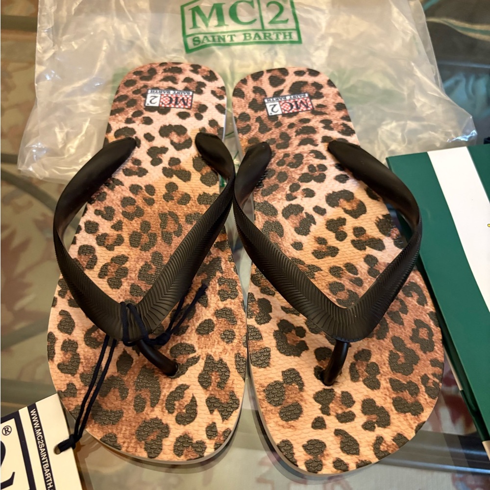 MC2 Saint Barth Leopard Print Sandals